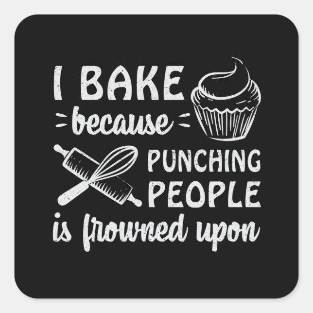 Adesivo Quadrado Baker Bakery Assar Bread Cake Baking Ideia (Frente)