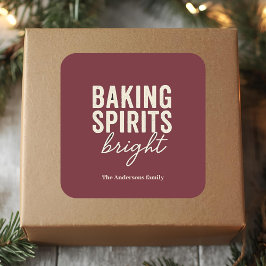 Adesivo Quadrado Baking Spirits Bright Burgundy Holiday