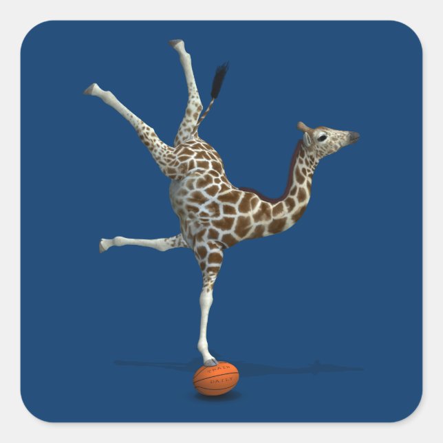 Adesivo Quadrado Balancing Giraffe (Frente)