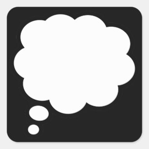 Adesivo Quadrado Balão cómico da mensagem do pensamento dos