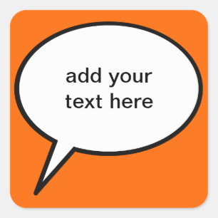 Adesivo Quadrado balão de discurso customizável dos desenhos