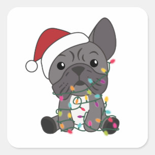 Adesivo Quadrado Balão de Natal Francês - Animais de inverno para n