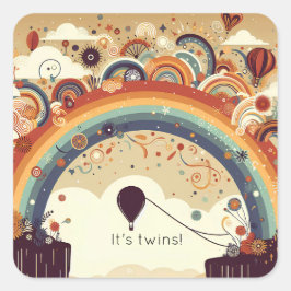 Adesivo Quadrado Balão flutuando no Horizonte