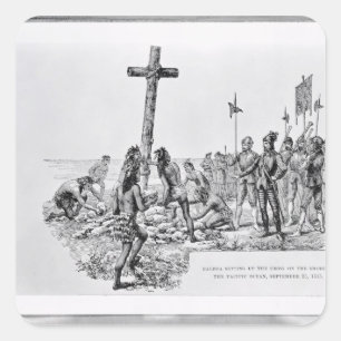 Adesivo Quadrado Balboa montando a cruz na orla