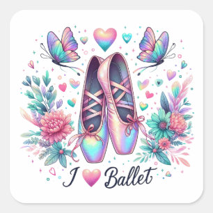 Adesivo Quadrado Balé Ballerina Stickers