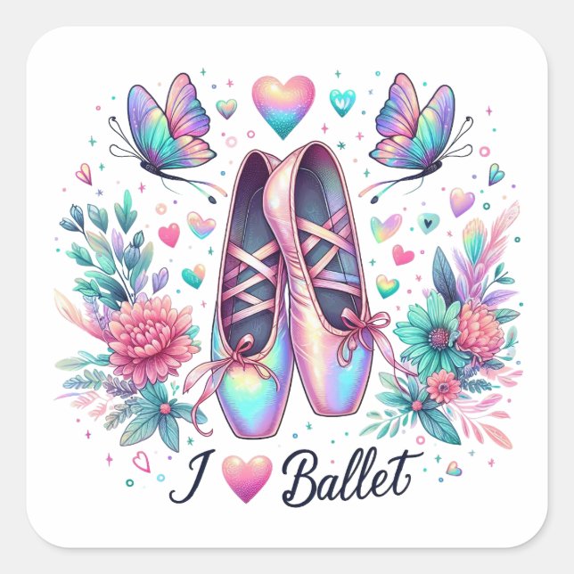 Adesivo Quadrado Balé Ballerina Stickers (Frente)