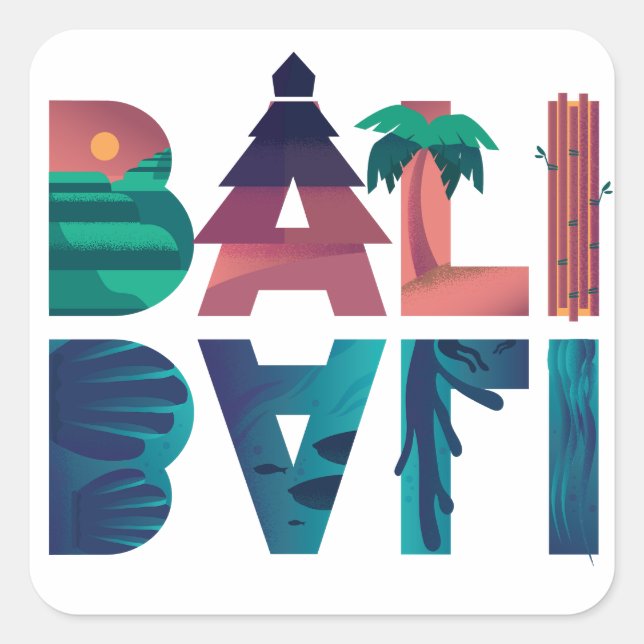 Adesivo Quadrado Bali Indonesia Viagem Sticker (Frente)