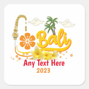 Adesivo Quadrado Bali Vacation Tropical Island Matching