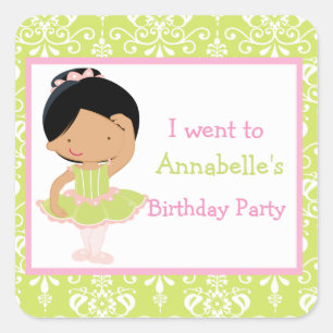 Adesivo Quadrado Ballerina Afro-Americana Cura 'Eu fui a'