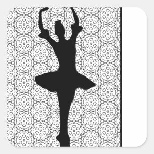 Adesivo Quadrado Ballerina branca branca Balé-branca