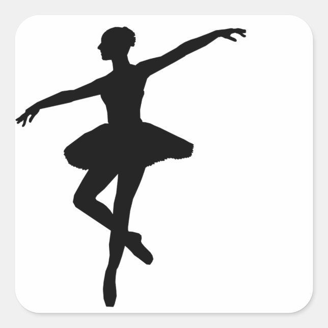 Adesivo Quadrado Ballerina branca branca branca Balé simples (Frente)