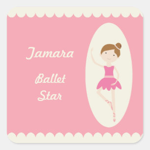 Adesivo Quadrado Ballerina Rosa 1 Stickers Quadrados