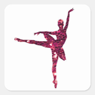 Adesivo Quadrado Ballerina Rosa Sparkly