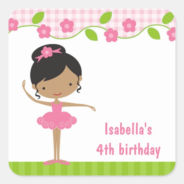 Adesivo Quadrado Ballerina Sticker (Frente)