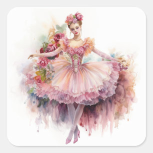 Adesivo Quadrado Ballet Quebra-Nozes, Valsa das Flores