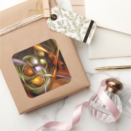 Adesivo Quadrado Balloons and Ribbons  Abstract