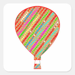 Adesivo Quadrado Balões de faixas de tiras ARTISTICAS de cor intens