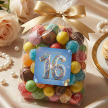 Balões Glitter Azul Dourado Glamourosos Sweet 16