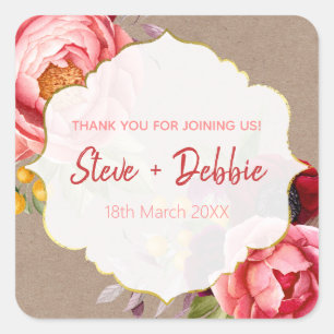 Adesivo Quadrado Bálsamo Labial de Agradecimento de Casamento