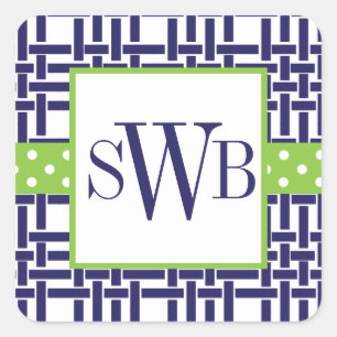 Adesivo Quadrado Bambu & Grosgrão Monogramas