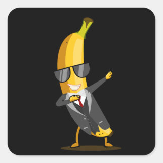 Adesivo Quadrado Banana legal com Fato - Fruta Dab Funny Dancing