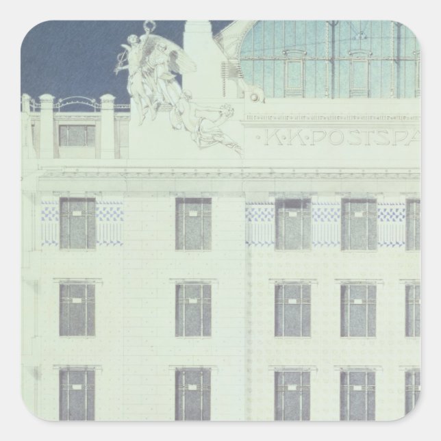 Adesivo Quadrado Banco de Poupança de Escritório de posto, Viena (Frente)