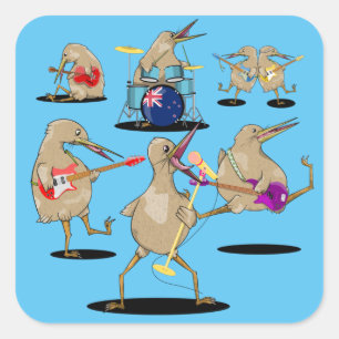 Adesivo Quadrado Banda NZ Music Kiwi