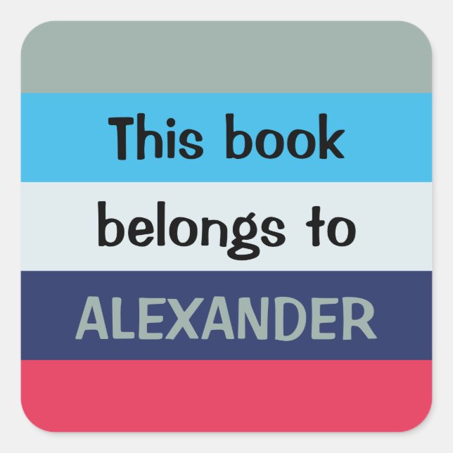 Adesivo Quadrado Bandas De Azul E Borgonha (Frente)