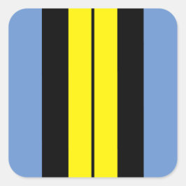 Adesivo Quadrado Bandas de Corrida Azul Preta-Claro Amarelo-Fundido