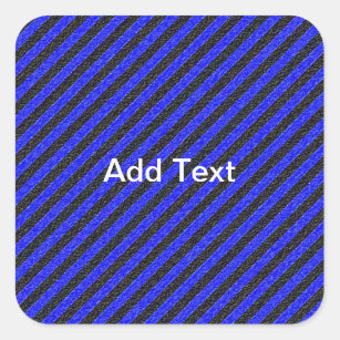 Adesivo Quadrado Bandas de Diagonal Finas Pretas e Azuis