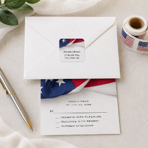 Adesivo Quadrado Bandeira Americana Casamento Patriótico