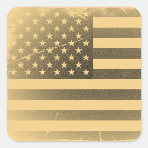 Adesivo Quadrado Bandeira americana do vintage
