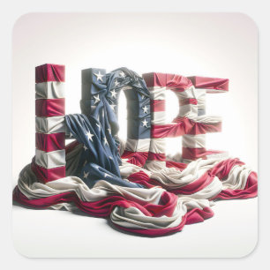 Adesivo Quadrado Bandeira Americana No HOPE