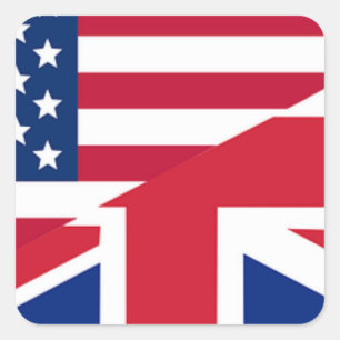 Adesivo Quadrado Bandeira Americana Padrão Union Jack Estrelas List