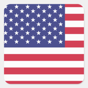 Adesivo Quadrado Bandeira americana patriótica branca e azul