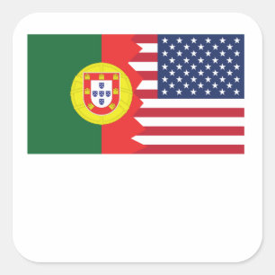 Adesivo Quadrado Bandeira Americana Portuguesa