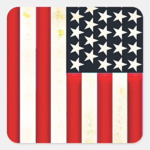Adesivo Quadrado Bandeira americana rústica
