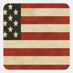 Adesivo Quadrado Bandeira Americana Vermelha, Branca e Azul Orgulho