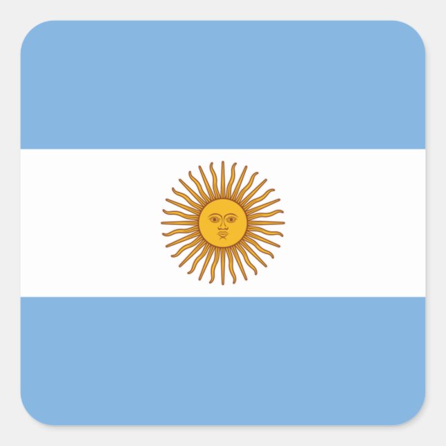 Adesivo Quadrado Bandeira: Argentina (Frente)