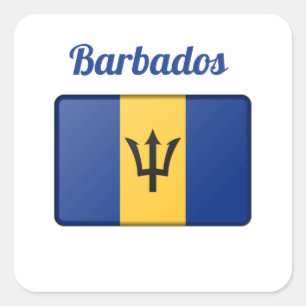 Adesivo Quadrado Bandeira Barbados