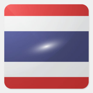Adesivo Quadrado Bandeira brilhante da Tailândia
