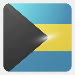 Adesivo Quadrado Bandeira brilhante das Bahamas
