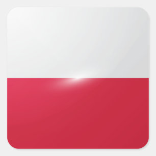 Adesivo Quadrado bandeira brilhante Polônia quadrado