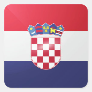 Adesivo Quadrado Bandeira brilhante quadrada da Croácia