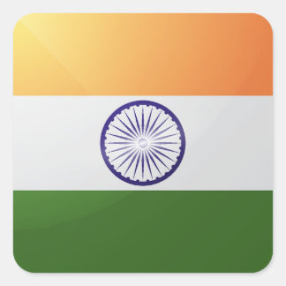 Adesivo Quadrado Bandeira brilhante quadrada da Índia