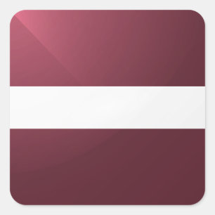 Adesivo Quadrado Bandeira brilhante quadrada da Letónia