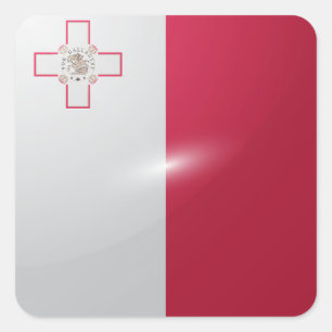 Adesivo Quadrado Bandeira brilhante quadrada de Malta