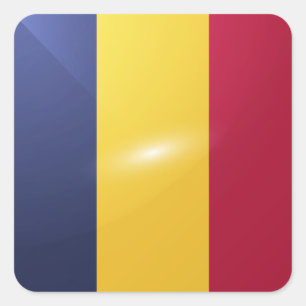 Adesivo Quadrado Bandeira brilhante quadrada do Chade