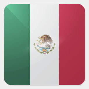 Adesivo Quadrado Bandeira brilhante quadrada do México