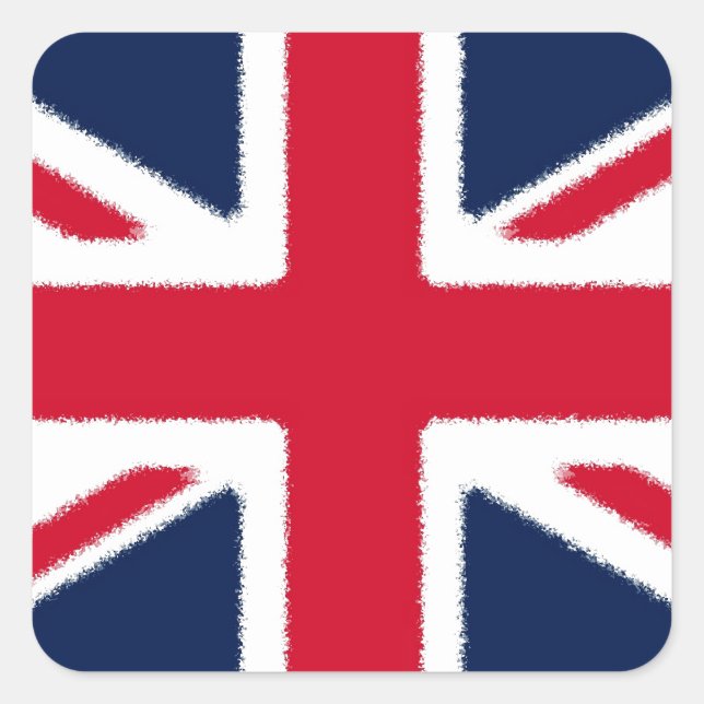 Adesivo Quadrado Bandeira Britânica (Frente)